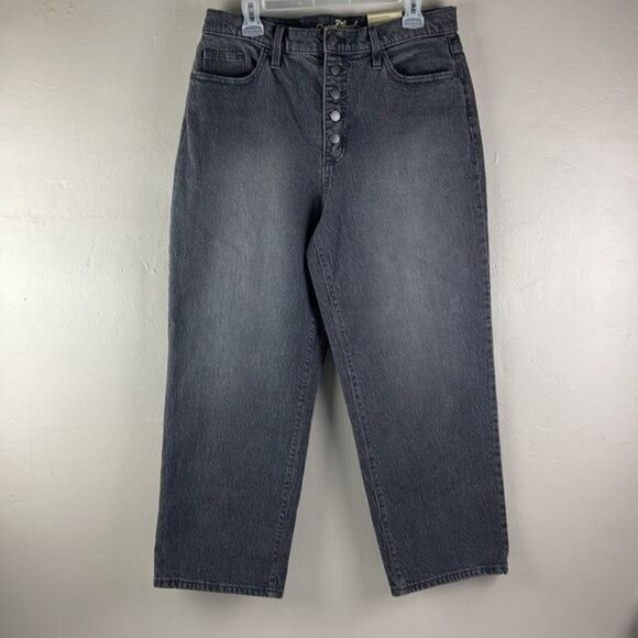 Universal Thread Gray Vintage Straight Cropped Jeans 31x26 Women's 12 NWT - Picture 2 of 15